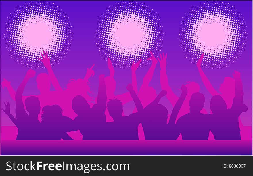 Music and dancing , vector work