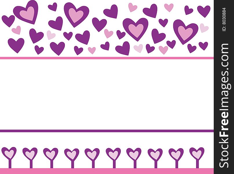 Valentin`s day card.many Hearts.