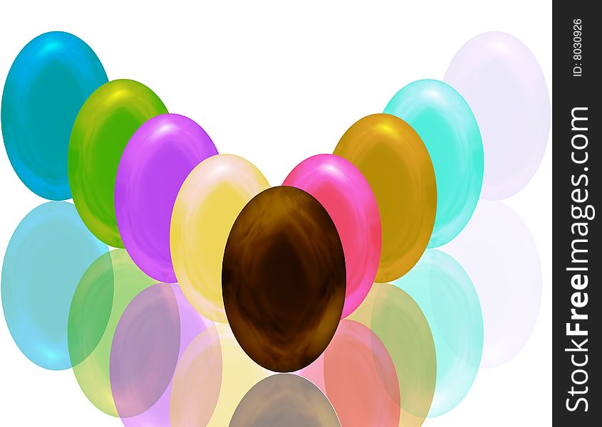 Illustration of colors easter eggs