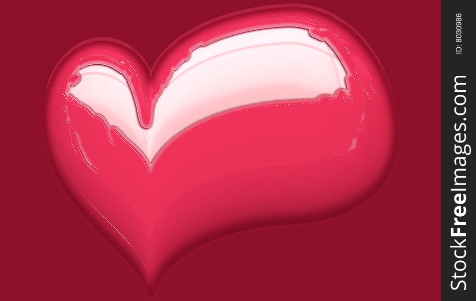 Illustration of heart on red background