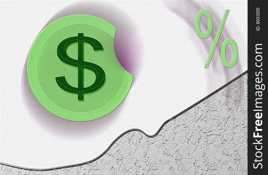 Significant fluctuations in the abstract image of the dollar. Significant fluctuations in the abstract image of the dollar