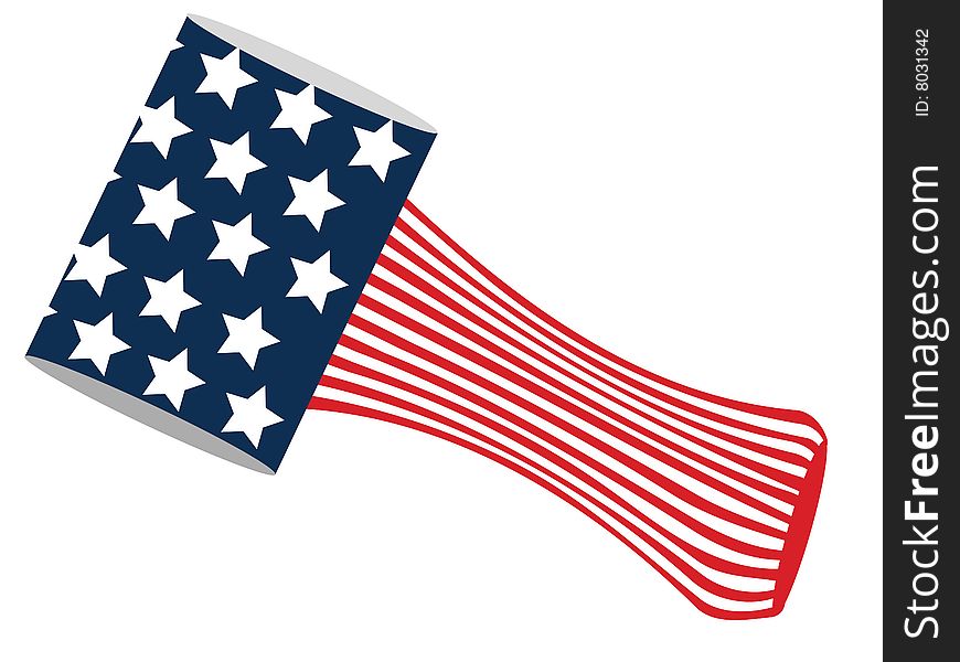 An abstract American flag, looking like a hammer. Eps8, vector, easy resizing or change colors.
