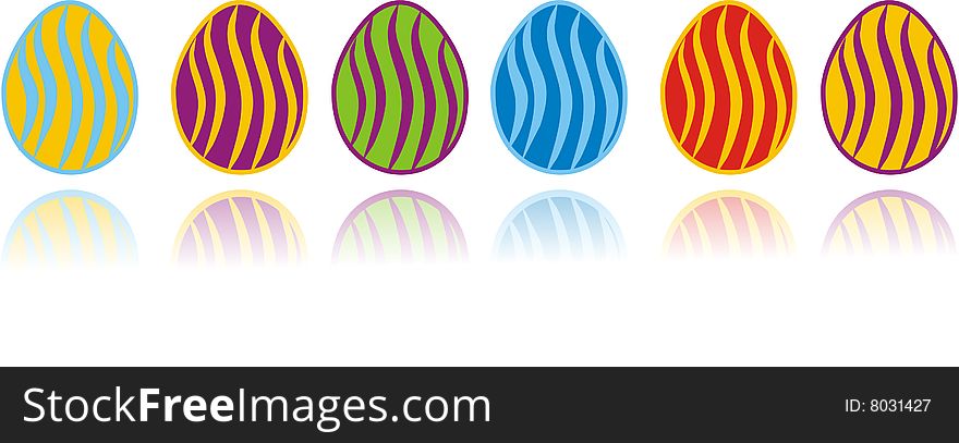 Easter eggs illustration computer generated