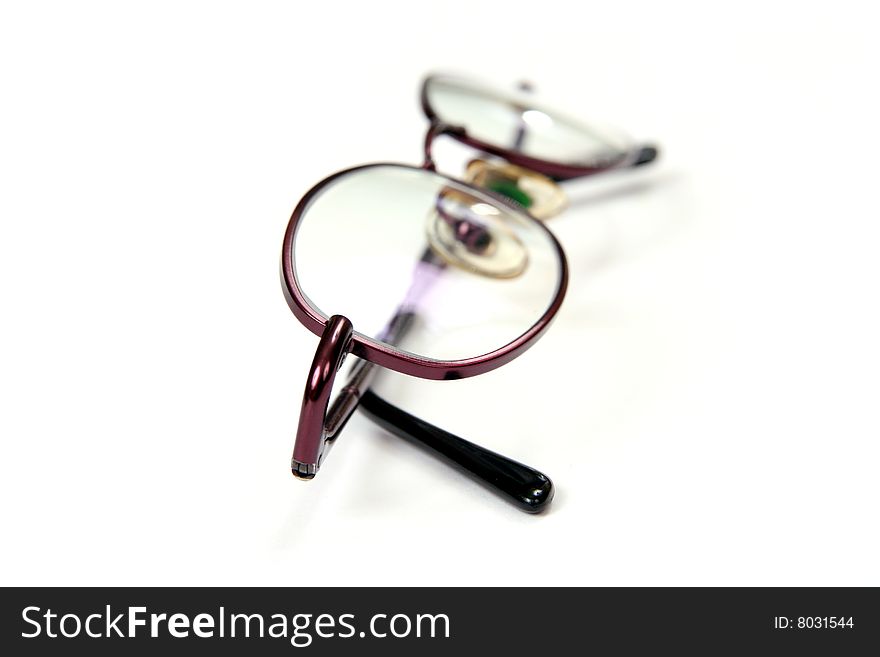 Eyeglasses on a white background, isolated on white background