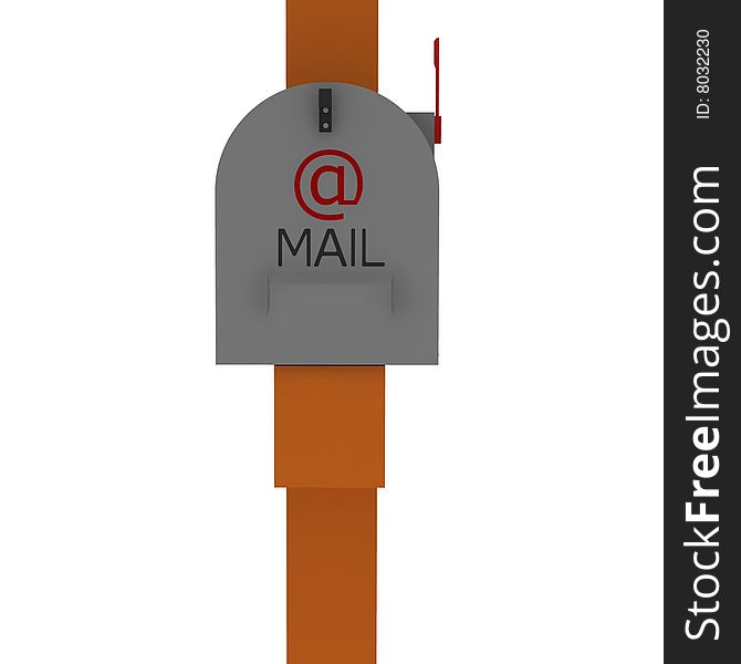 Classic american mailbox - 3d isolated illustration