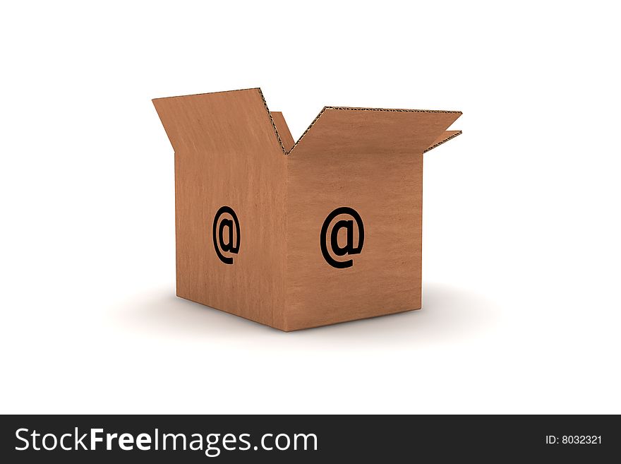 Cardboard With Email Symbol