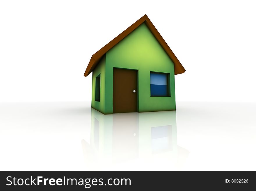 Little house - 3d render isolated illustration on white background