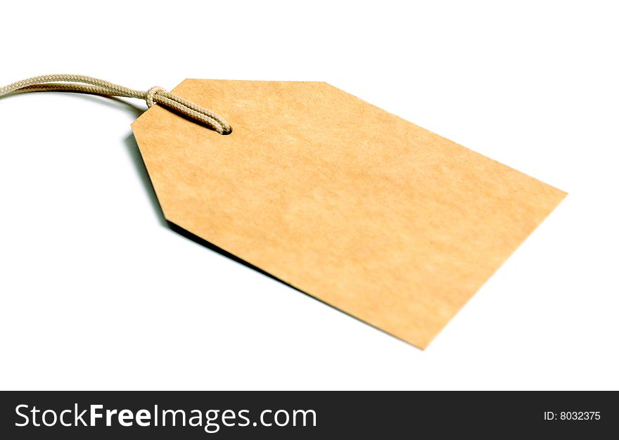 Blank tag isolated on white