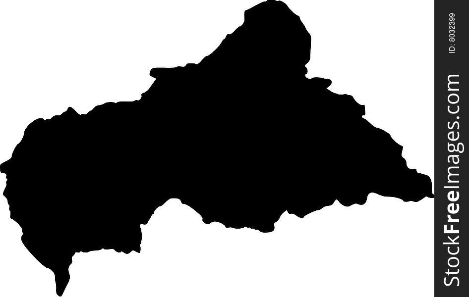 Black vector map of central african republic