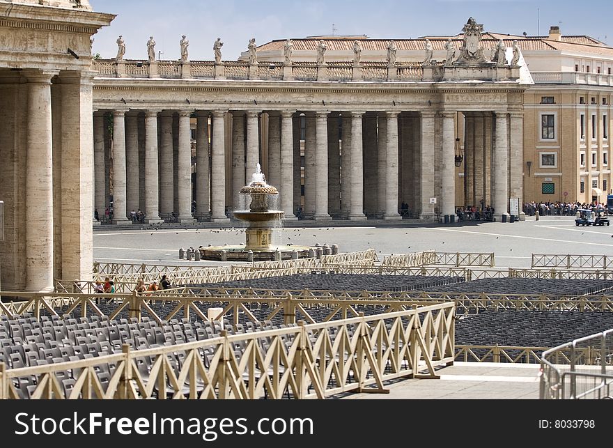 Fountain on a square of Vatican. Rome. Italy. Fountain on a square of Vatican. Rome. Italy