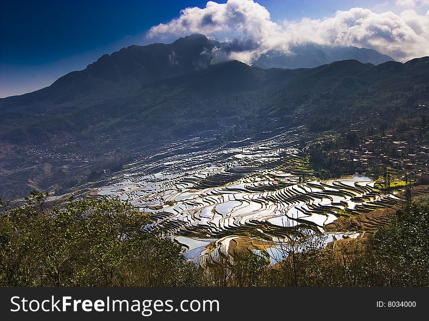 The beautiful  rural scenery in Chinese Yunnan