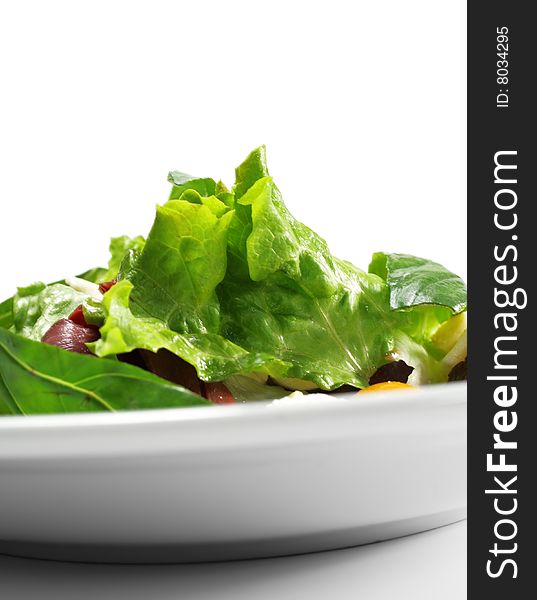 Fresh Salad Isolated on White Background