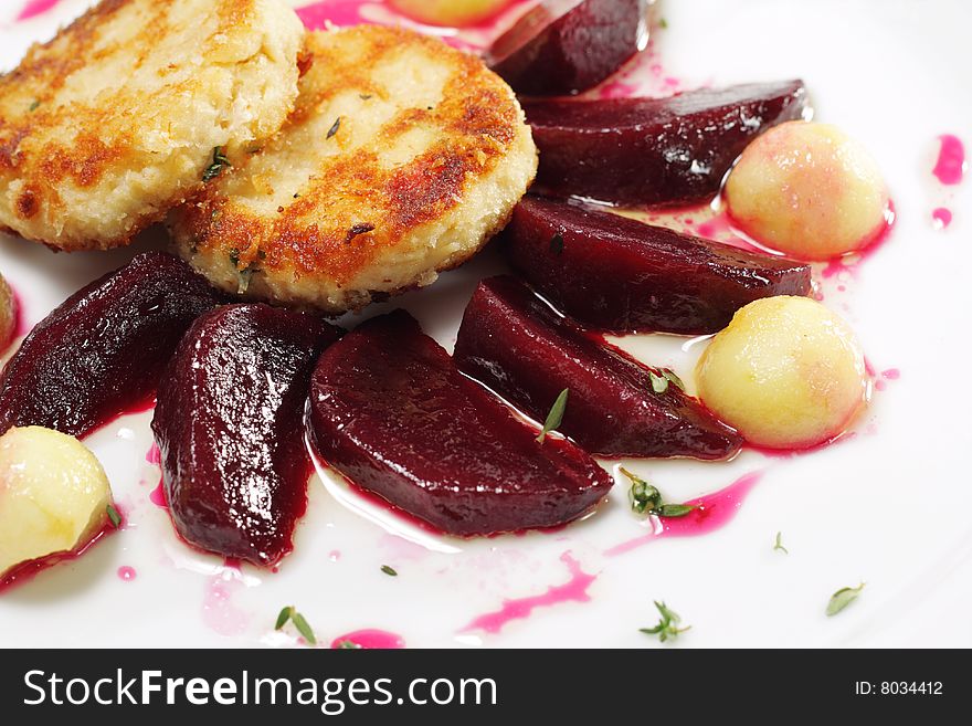 Chicken Confit (Chicken Rolls) with Pickled Beet. Chicken Confit (Chicken Rolls) with Pickled Beet