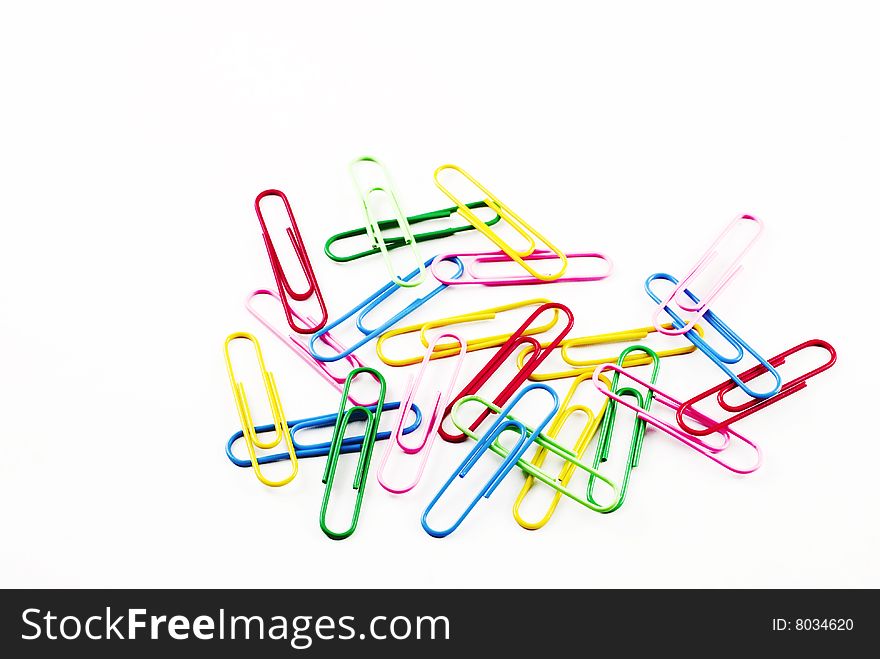Colored Paperclips Isolated