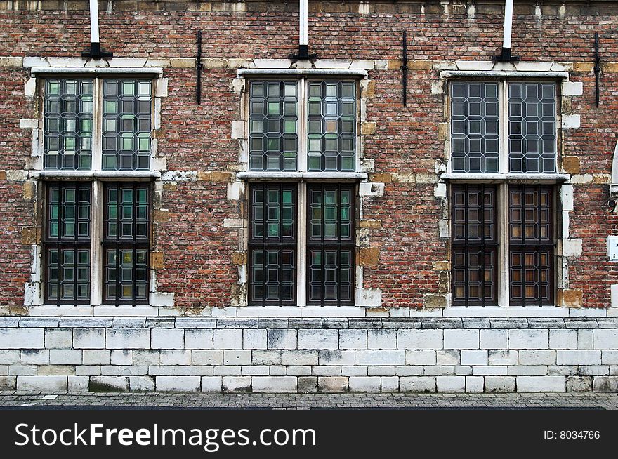 Three windows of the old factory