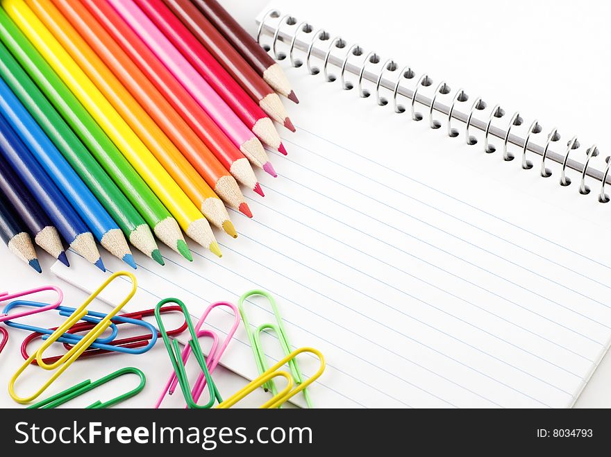 Colored Pencils and Paperclips with Index Cards