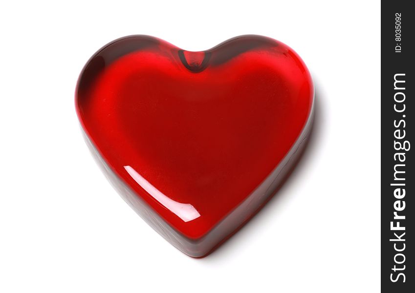 Glossy red heart isolated at the white background. Glossy red heart isolated at the white background