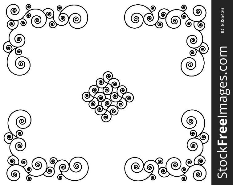 Spiral ornament on white background. Spiral ornament on white background