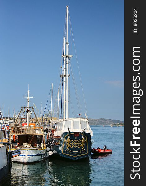 Parking boats and yachts, Trogir, Croatia