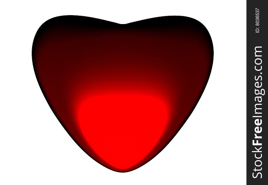 3D the image of beautiful red heart. 3D the image of beautiful red heart.