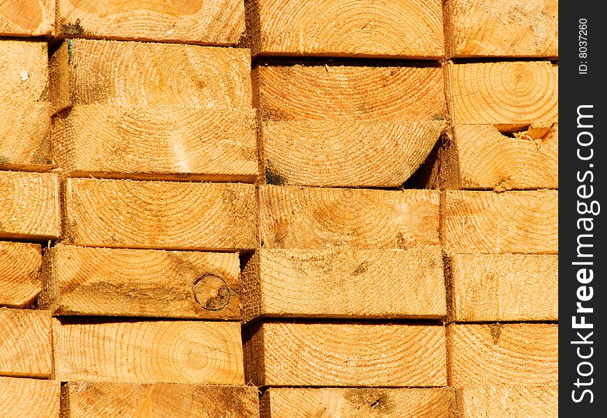 Board of coniferous breeds of a tree in a stack. Board of coniferous breeds of a tree in a stack