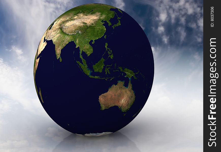 3d concept of Photorealistic Earth globe