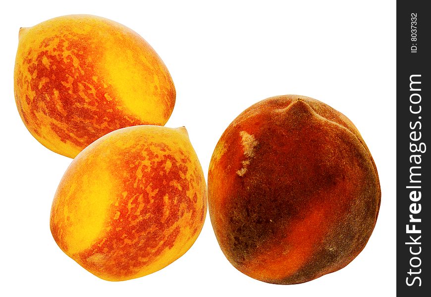 Fruit peaches оn a white background
