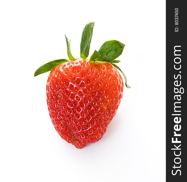 Strawberry on white background dessert