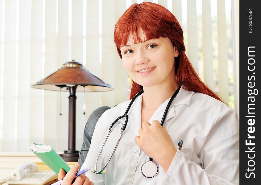 Young female doctor in medical office