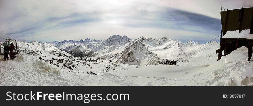 Main Caucasus ridge in march 2008. Main Caucasus ridge in march 2008