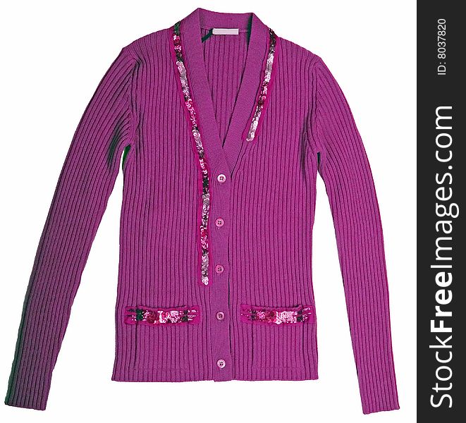 Woman fashion violet color woolen jacket
