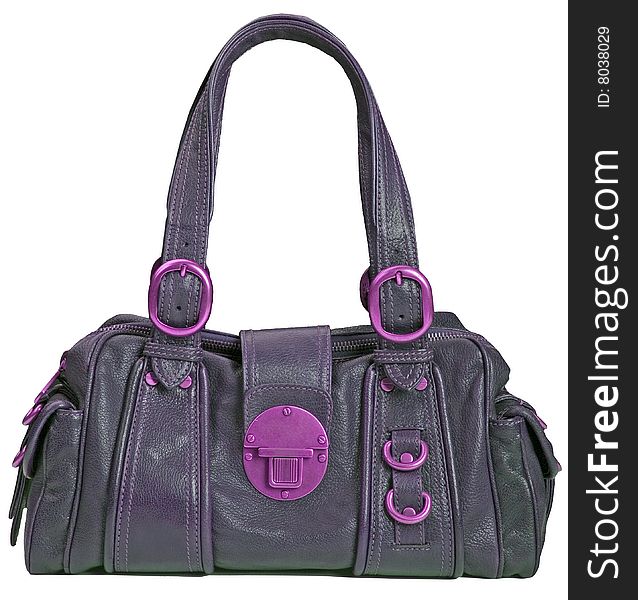 Violet color fashion leather woman bag