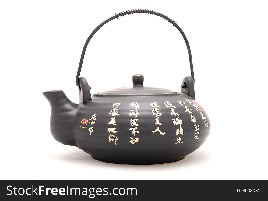 Chines teapot isolated om white background 1