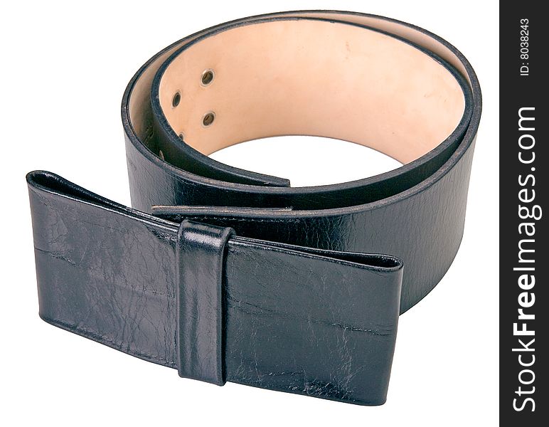 Black woman leather isolated belt