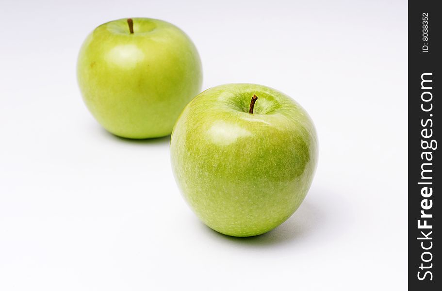 Apples on a white background. A series of photos.