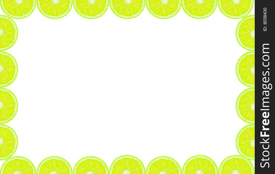 Lime frame white background isolated