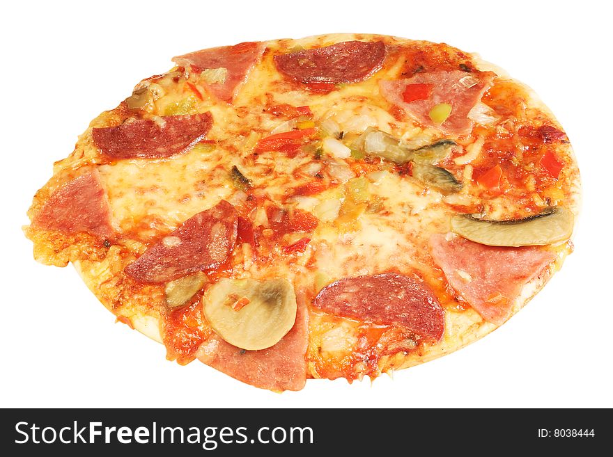 Pizza under the light background