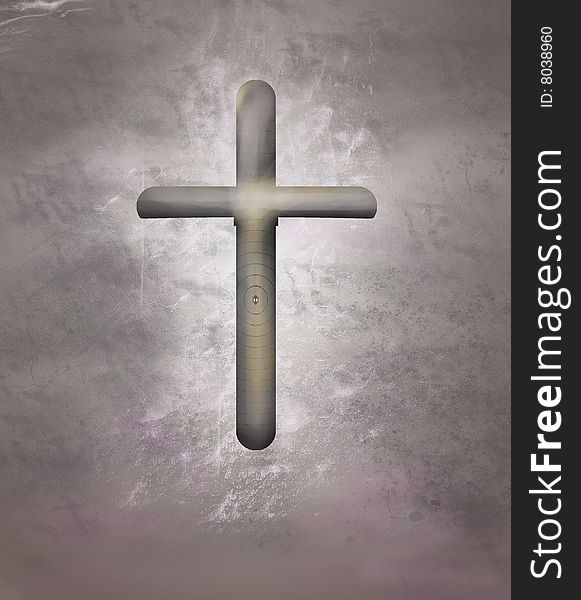 A wooden cross on grunge background. A wooden cross on grunge background