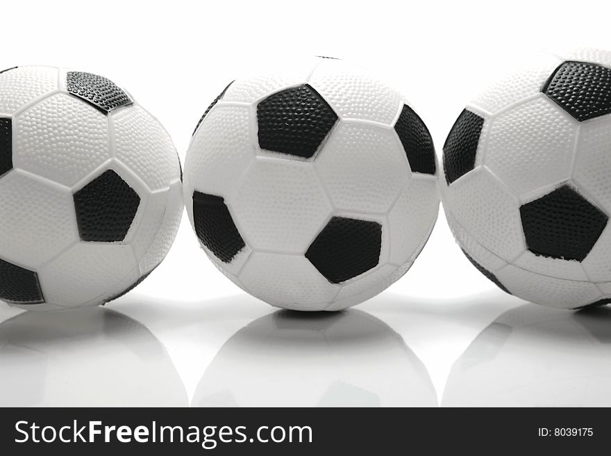 A soccor ball isolated against a white background. A soccor ball isolated against a white background