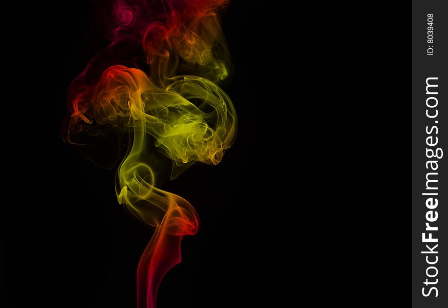 Abstract smoke flower on black background