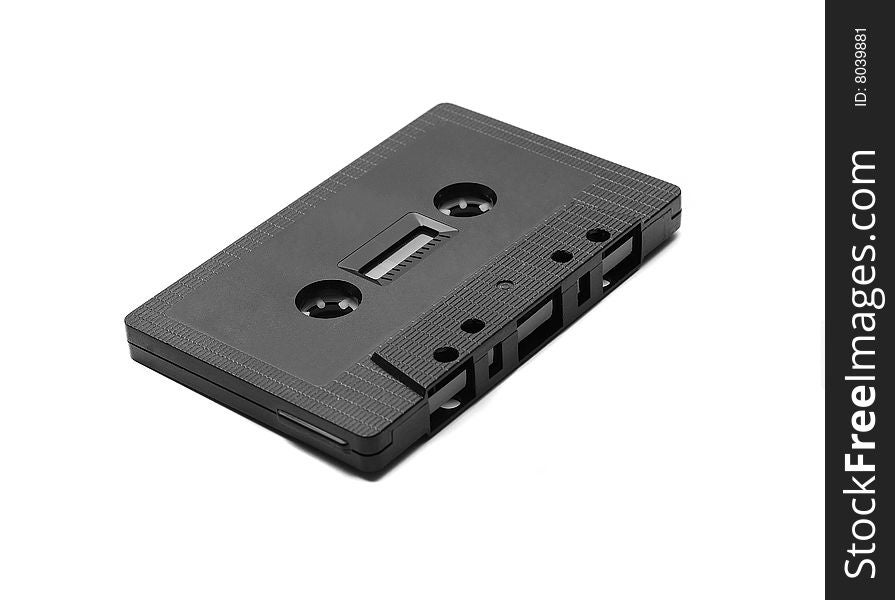 Plastic music casette isolated on white