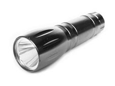 A Metal Flashlight Stock Photo