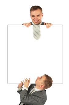 Two Businessmen With Board Royalty Free Stock Image