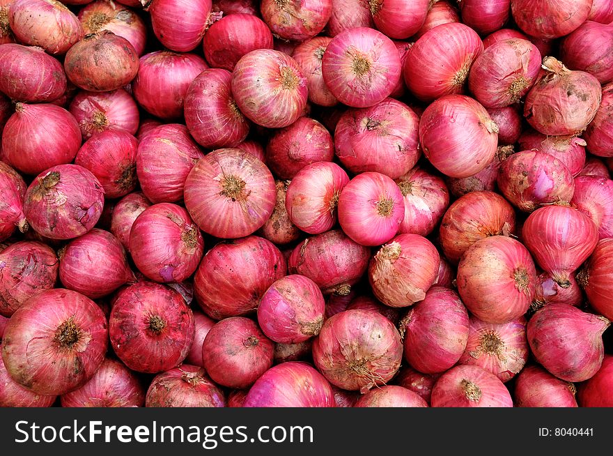 Red onion in the markets