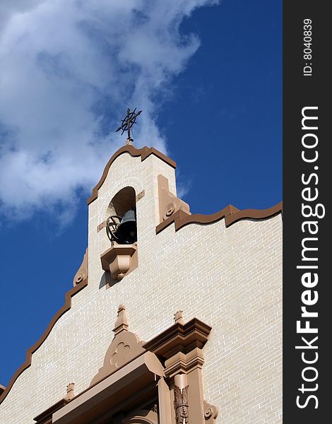 European Style Church Steeple on a beautiful day.