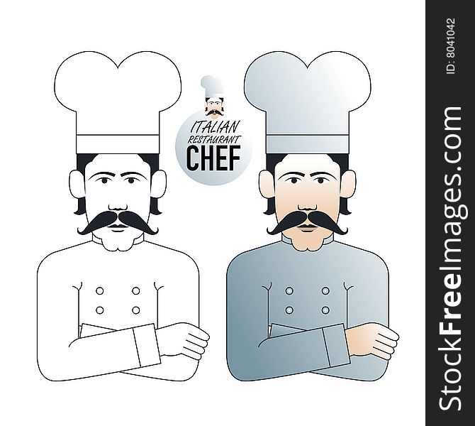 Italian Chef  Illustration. Vector art