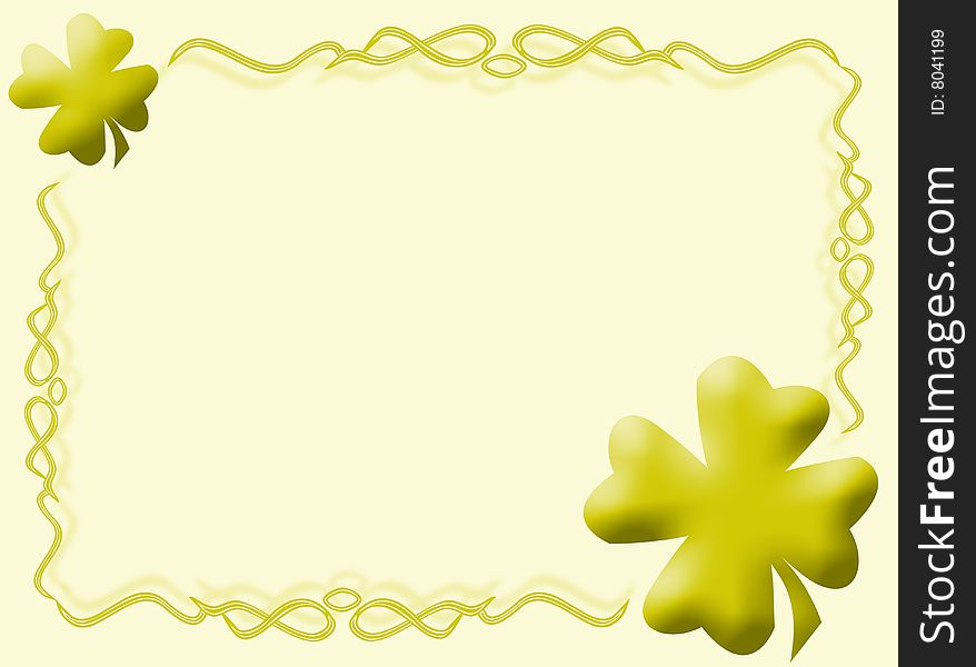 Clover background with colors, frame and decorations