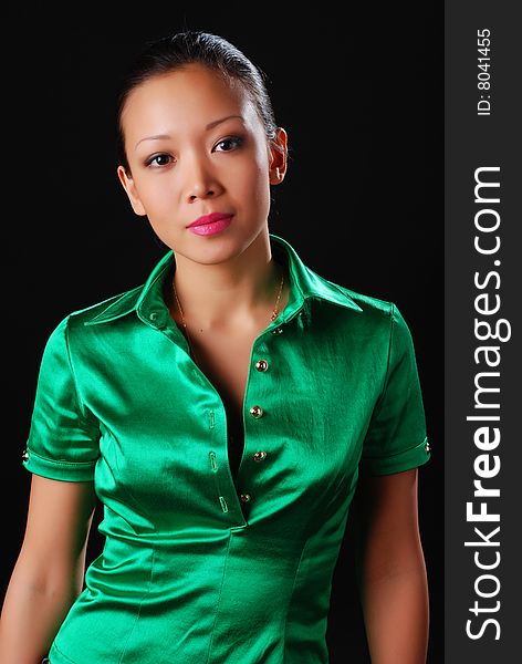 Woman In Green Shirt