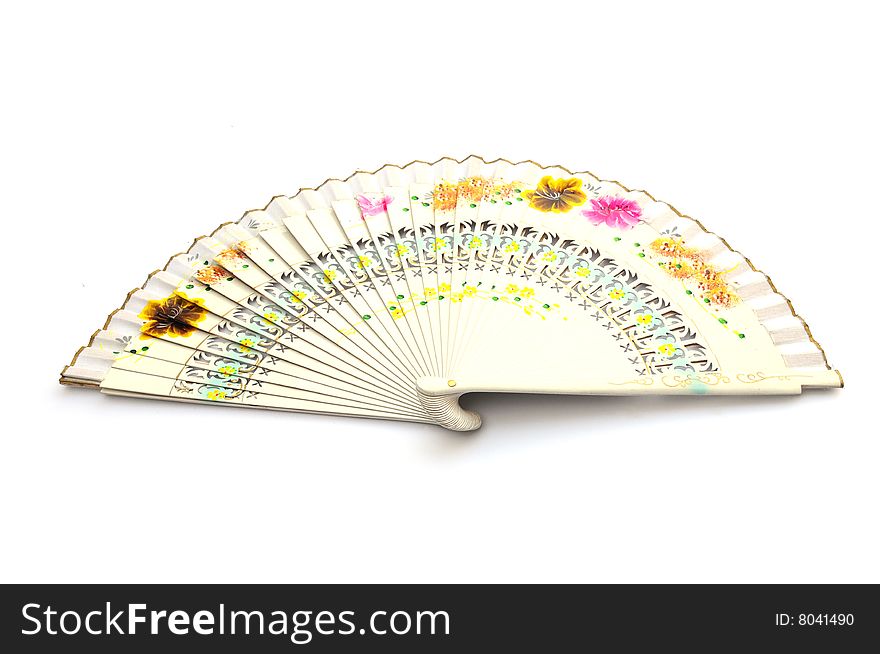 Shot of a pretty fan on a white background