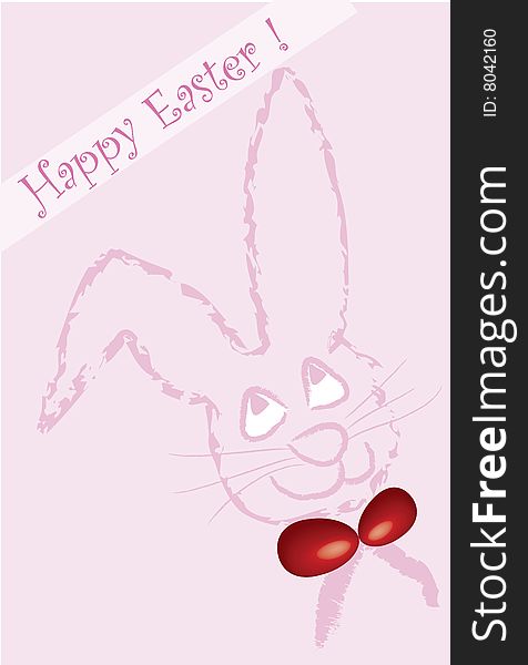 Easter card on a pink background. Easter card on a pink background.
